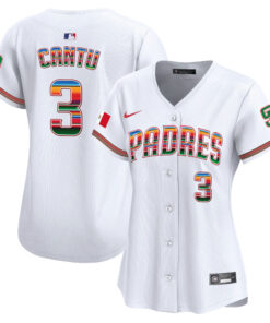 Jorge Cantu 3 San Diego Padres Mexico Women Jersey - White