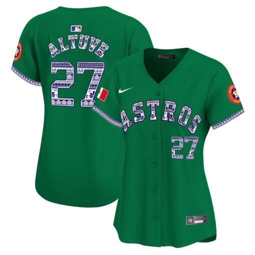 JosÃ© Altuve 27 Houston Astros Mexico Women Jersey - Green