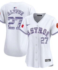 JosÃ© Altuve 27 Houston Astros Mexico Women Jersey - White