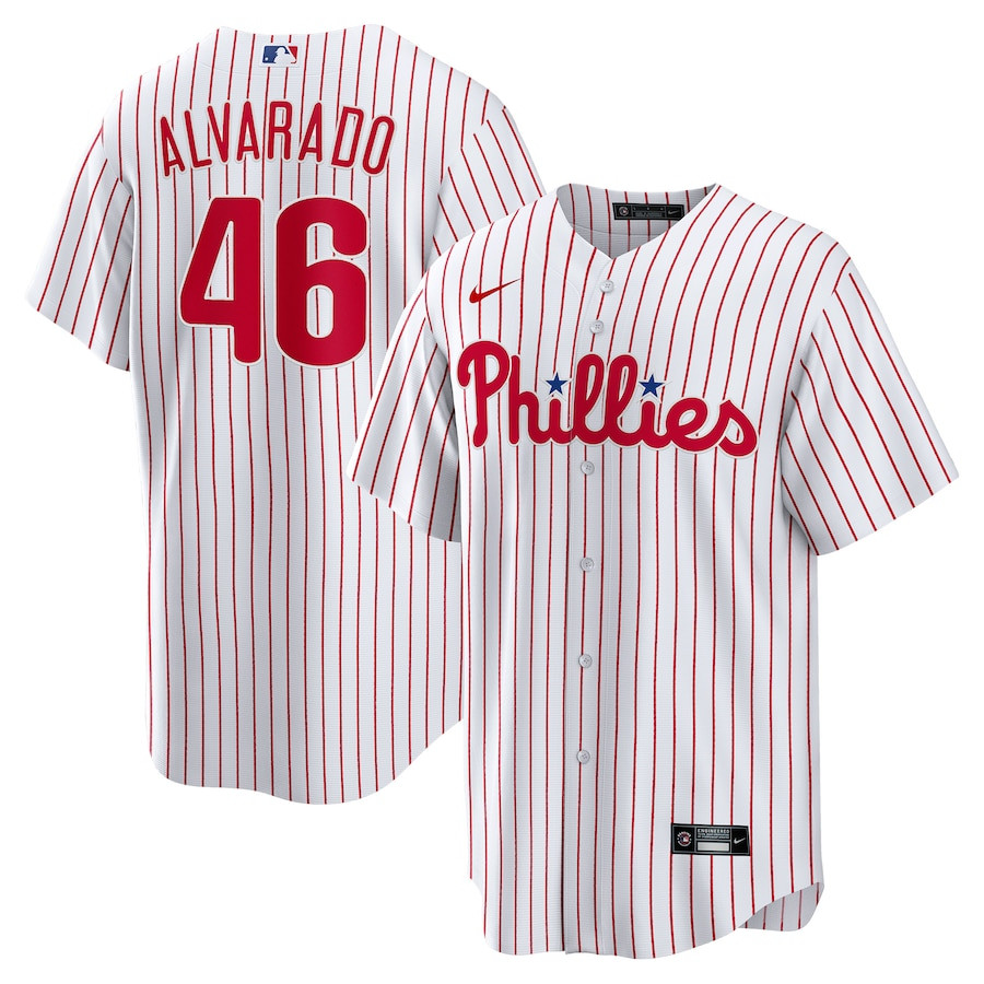 JosÃ© Alvarado 46 Philadelphia Phillies Men Jersey - White