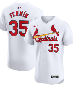 JosÃ© FermÃ­n 35 St. Louis Cardinals Home Elite Player Men Jersey - White