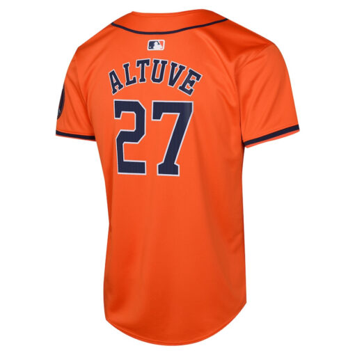 Jose Altuve 27 Houston Astros Alternate Limited YOUTH Jersey - Orange - Image 3
