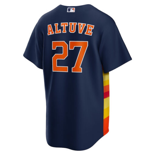 Jose Altuve 27 Houston Astros Alternate Men Jersey - Navy - Image 3