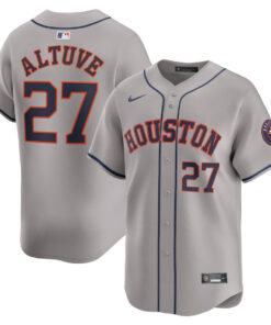 Jose Altuve 27 Houston Astros Away Limited Player Men Jersey - Gray