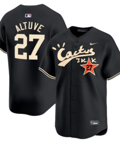 Jose Altuve 27 Houston Astros Cactus Jack Black Jersey V2 - Men