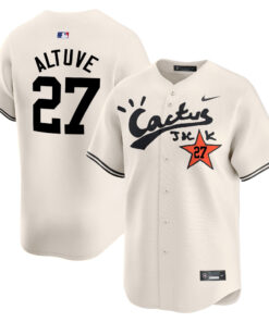 Jose Altuve 27 Houston Astros Cactus Jack Cream Jersey V2 - Men