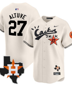 Jose Altuve 27 Houston Astros Cactus Jack Limited Jersey Houston Patch - Men