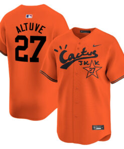 Jose Altuve 27 Houston Astros Cactus Jack Men Jersey - Orange
