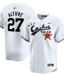 Jose Altuve 27 Houston Astros Cactus Jack White Jersey V2 - Men