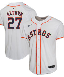 Jose Altuve 27 Houston Astros Home Game Player YOUTH Jersey - White
