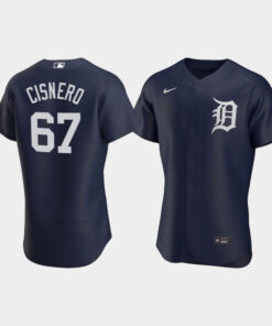 Jose Cisnero 67 Detroit Tigers Team Logo Navy Alternate Jersey Jersey