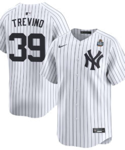 Jose Trevino 39 New York Yankees 2024 World Series Home Limited Player Men Jersey - White