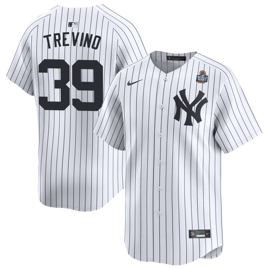 Jose Trevino 39 New York Yankees 2024 World Series Home Limited Player Men Jersey - White