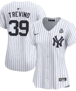 Jose Trevino 39 New York Yankees Women's 2024 World Series Home Limited Jersey - White