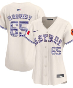 Jose Urquidy 65 Houston Astros Mexico Women Jersey - Cream