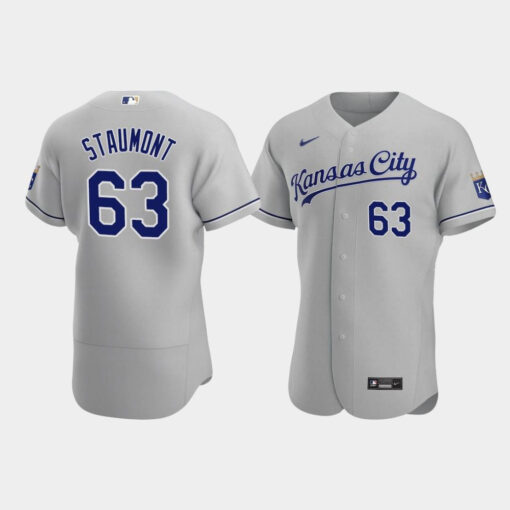 Josh Staumont 63 Kansas City Royals Gray Road Jersey Jersey