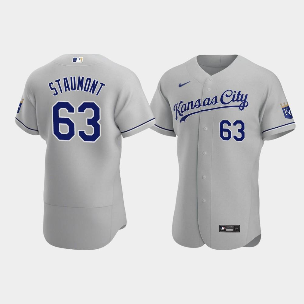Josh Staumont 63 Kansas City Royals Gray Road Jersey Jersey