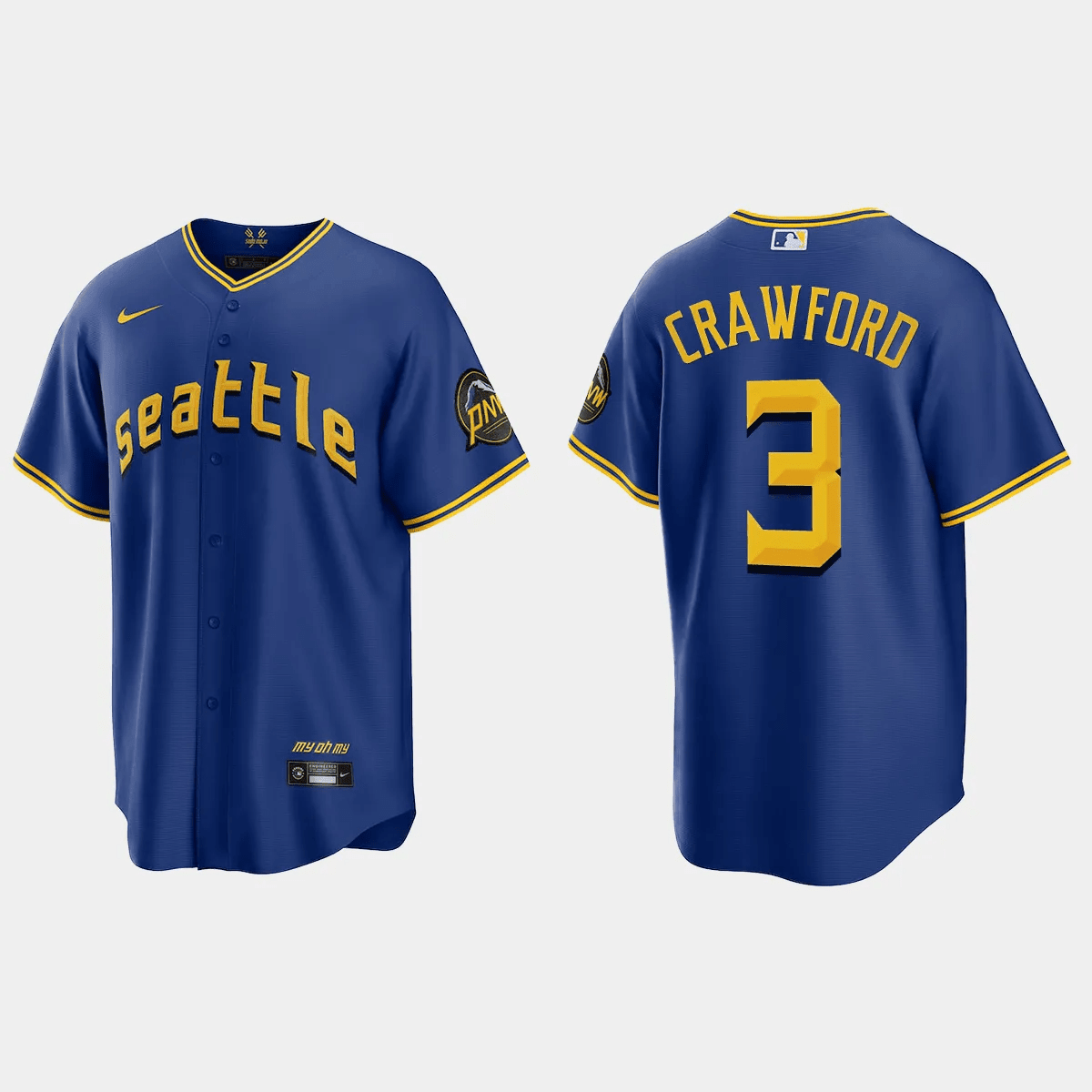 J.P. Crawford 3 Seattle Mariners 2023 City Connect Game Jersey - Royal