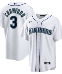 JP Crawford 3 Seattle Mariners Home Men Jersey - White