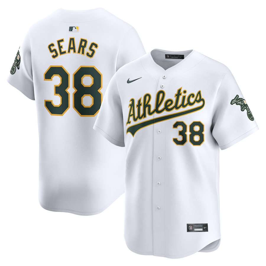 JP Sears 38 Oakland Athletics Home Limited Player Men Jersey - White