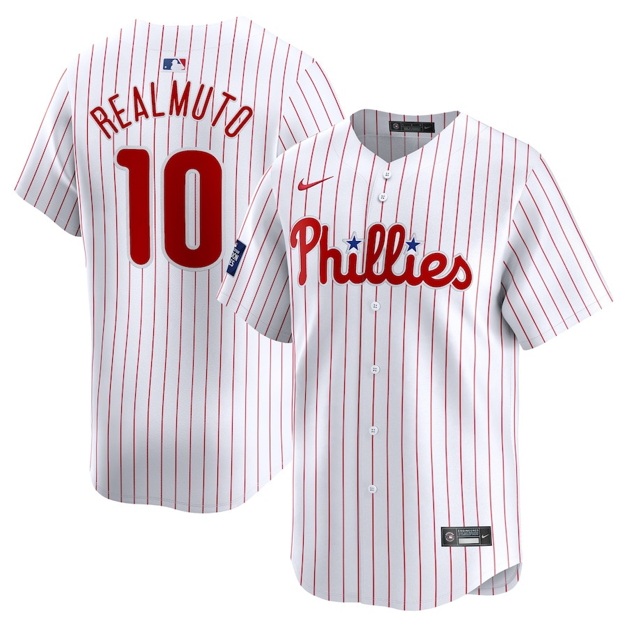 J.T. Realmuto 10 Philadelphia Phillies 2024 MLB World Tour London Series Home Limited Player Men Jersey - White