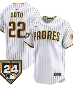 Juan Soto 22 San Diego Padres 2024 Spring Training Men Jersey - White