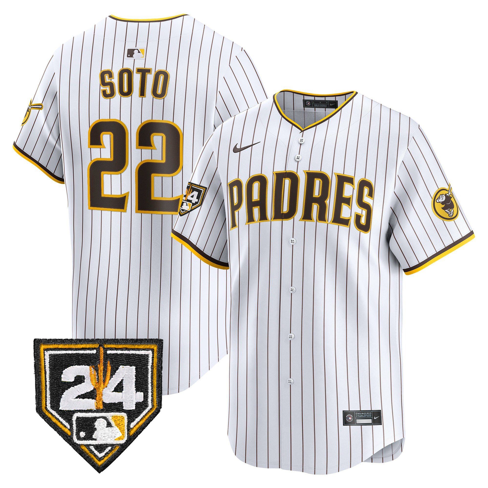 Juan Soto 22 San Diego Padres 2024 Spring Training Men Jersey - White