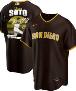 Juan Soto 22 San Diego Padres Signed Hit 2023 Alternate Player Men Jersey - Brown