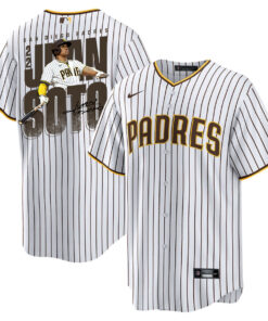 Juan Soto 22 San Diego Padres Signed Posture 2023 Home Player Men Jersey - White