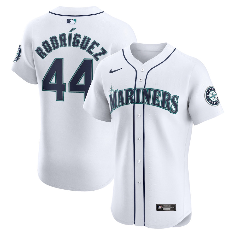 Julio RodrÃ­guez 44 Seattle Mariners Home Elite Player Men Jersey - White