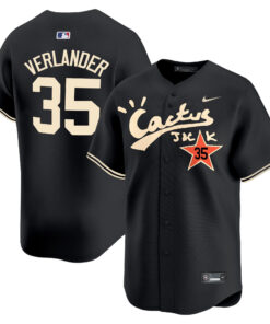 Justin Verlander 35 Houston Astros Cactus Jack Black Jersey V2 - Men