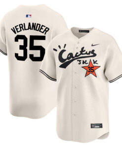 Justin Verlander 35 Houston Astros Cactus Jack Cream Jersey V2 - Men