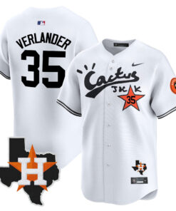 Justin Verlander 35 Houston Astros Cactus Jack Houston Patch Limited Jersey - Men, White 