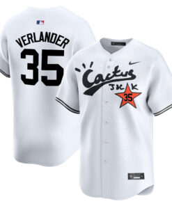 Justin Verlander 35 Houston Astros Cactus Jack White Jersey V2 - Men