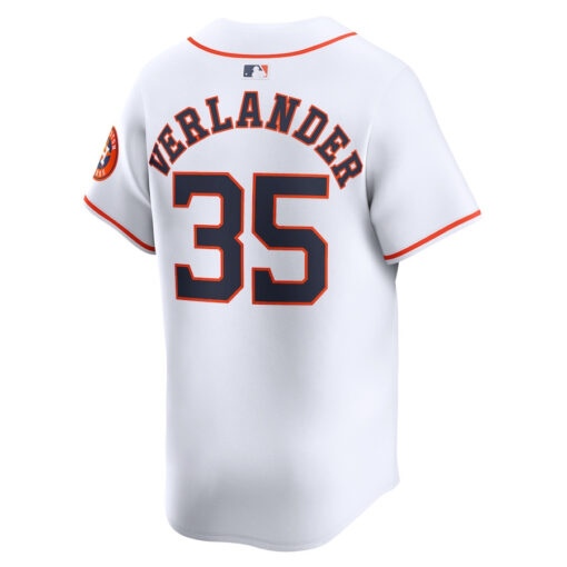 Justin Verlander 35 Houston Astros Home Limited Men Jersey - White - Image 3