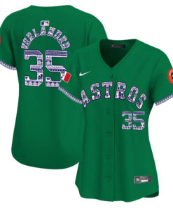 Justin Verlander 35 Houston Astros Mexico Women Jersey - Green