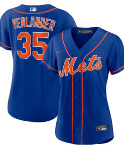 Justin Verlander 35 New York Mets Women's Alternate Player Jersey - Royal