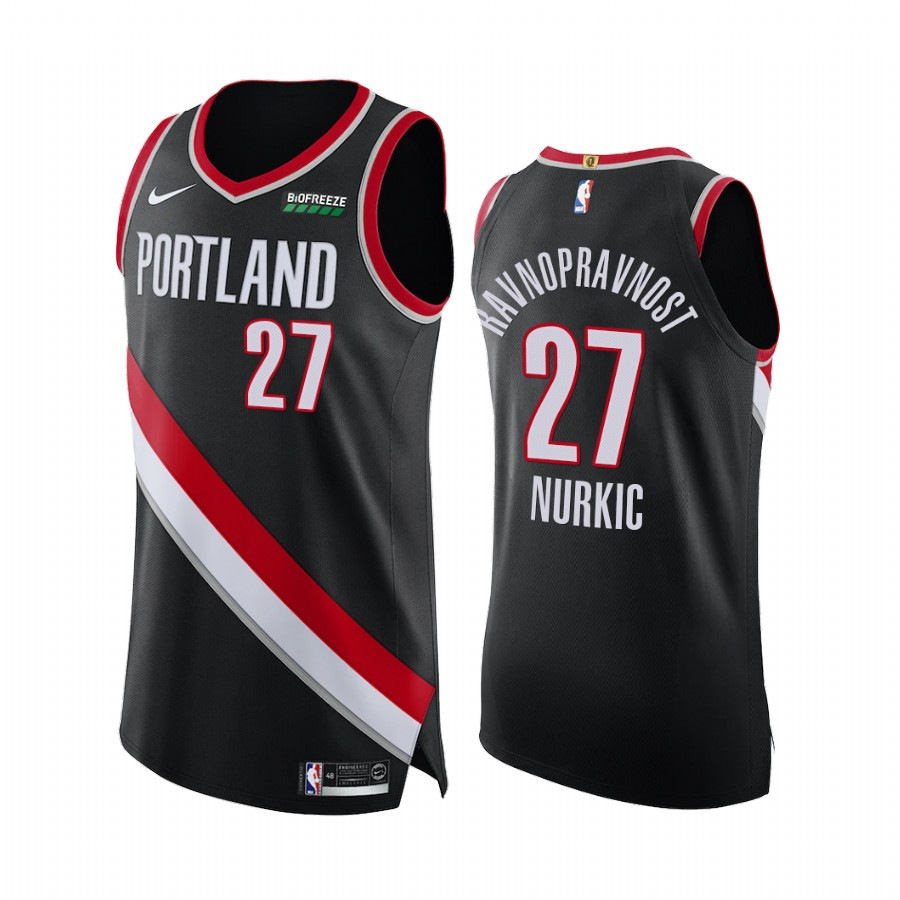 Jusuf Nurkic 27 Portland Trail Blazers Black Social Justice Jersey Equality - JS991