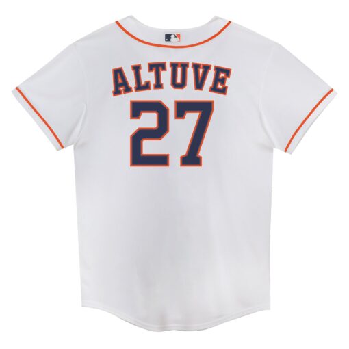 Juvenile Houston Astros Jose Altuve White 2.0 Player Jersey - Image 3