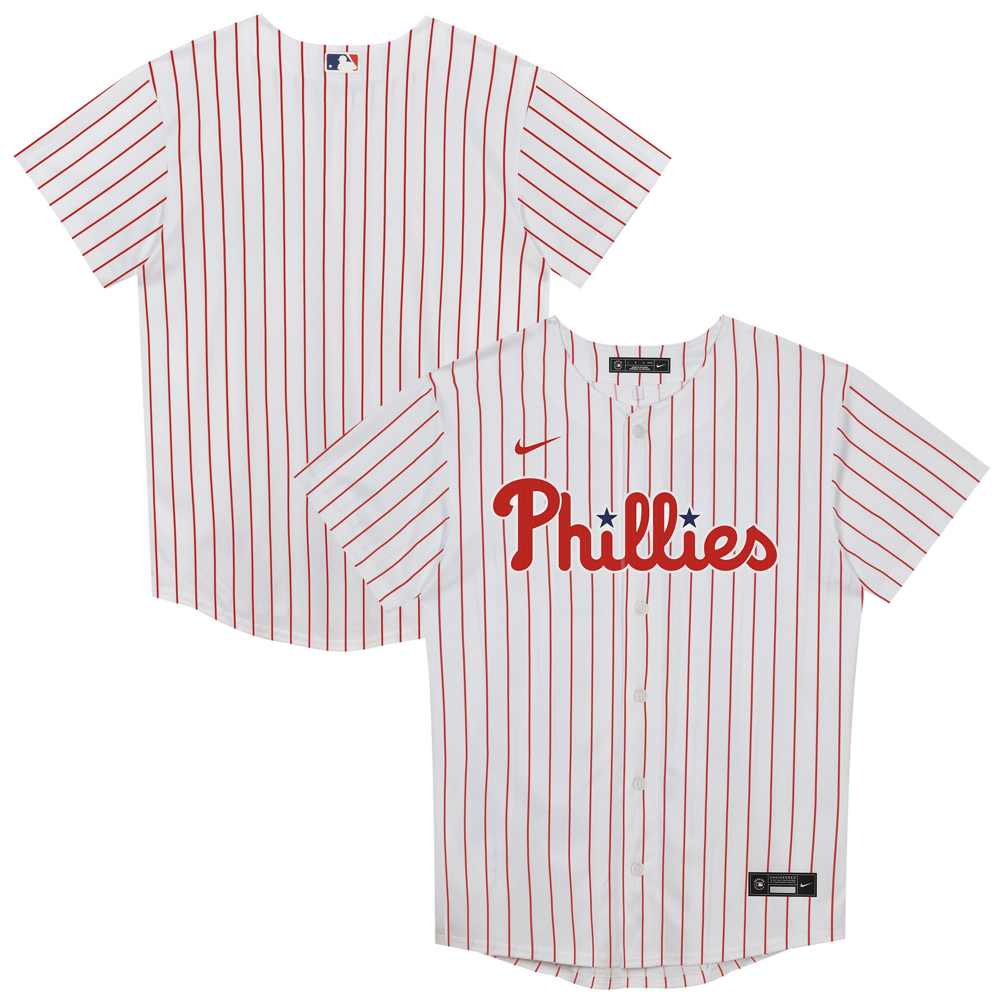 Juvenile Philadelphia Phillies White Home Blank Jersey