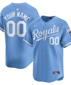 Kansas City Royals Alternate Limited Custom Men Jersey - Light Blue