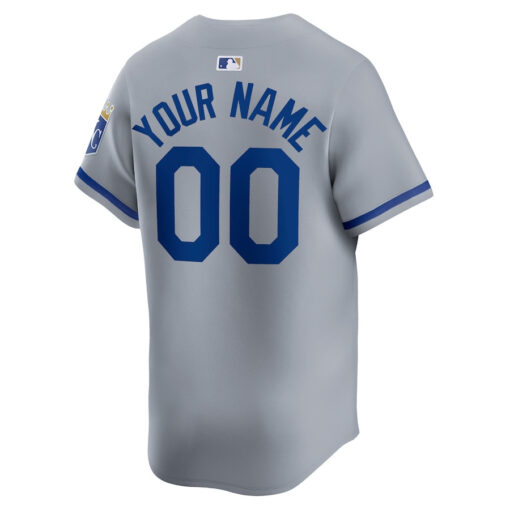 Kansas City Royals Away Limited Custom Men Jersey - Gray - Image 3