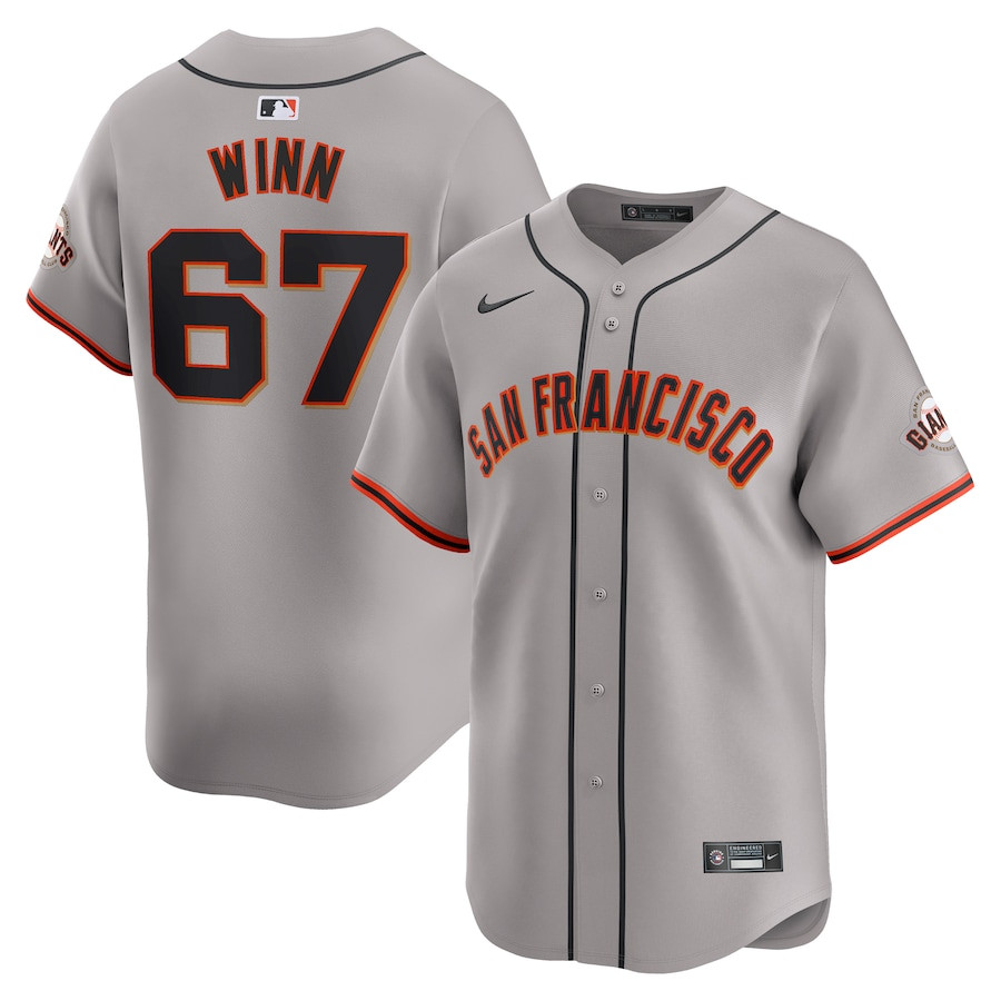 Keaton Winn 67 San Francisco Giants Away Limited Men Jersey - Gray