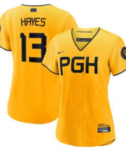 Ke'Bryan Hayes 13 Pittsburgh Pirates 2023 City Connect Women Jersey - Gold