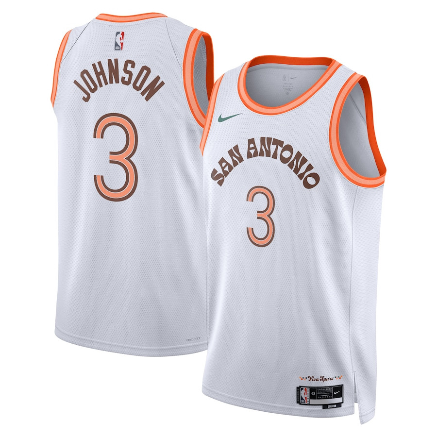 Keldon Johnson 3 San Antonio Spurs 2023/24 City Edition Swingman Jersey - White - JS968