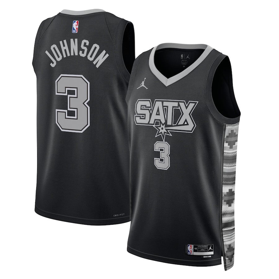 Keldon Johnson 3 San Antonio Spurs Unisex Swingman Jersey - Statement Edition - Black - JS536