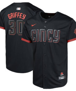 Ken Griffey Jr. 30 Cincinnati Reds City Connect Limited YOUTH Jersey - Black
