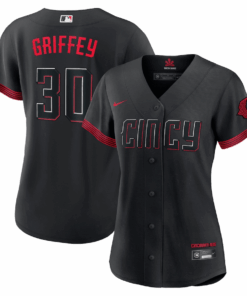 Ken Griffey Jr. 30 Cincinnati Reds Women 2023 City Connect Jersey - Black