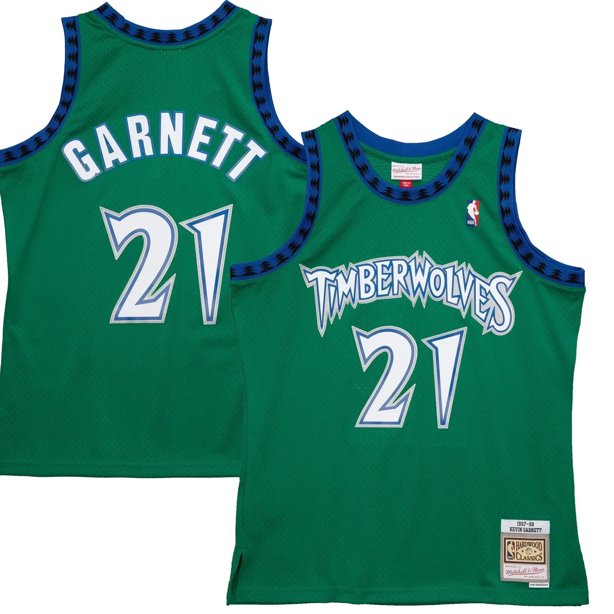 Kevin Garnett Minnesota Timberwolves Mitchell & Ness 1997-98 Hardwood Classics Reload 2.0 Swingman Jersey - Green - JS552