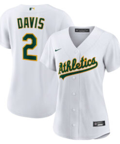 Khris Davis 2 Oakland Athletics Women's Home Player Jersey - White